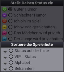Spielerliste - Sortierung 