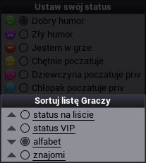 lista graczy sortowanie